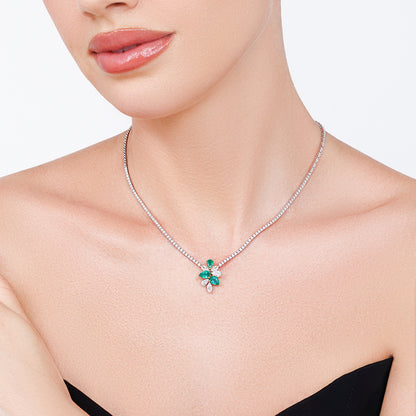 Diamond & Emerald Tennis Necklace