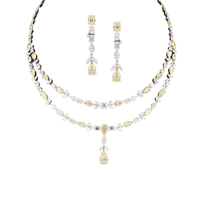 Two Line White & Yellow Diamond Set