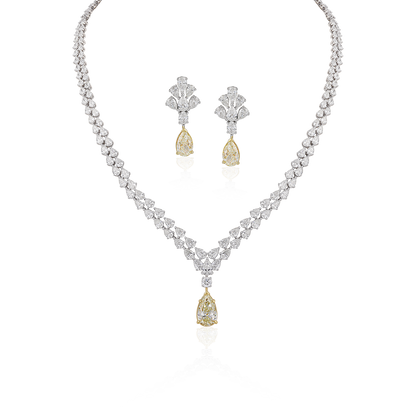 Yellow White Diamond Set
