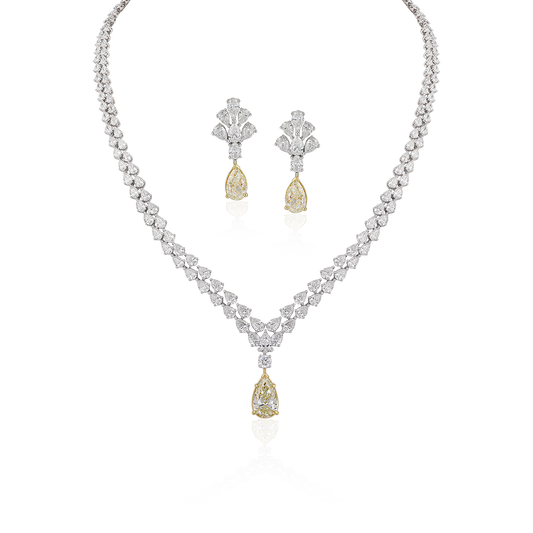 Yellow White Diamond Set