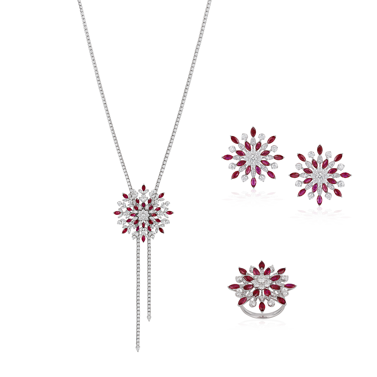 Diamond Ruby Zip Necklace
