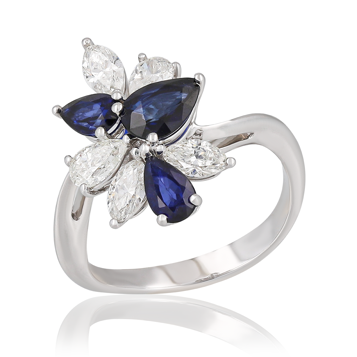 Floral Diamond & Sapphire Ring