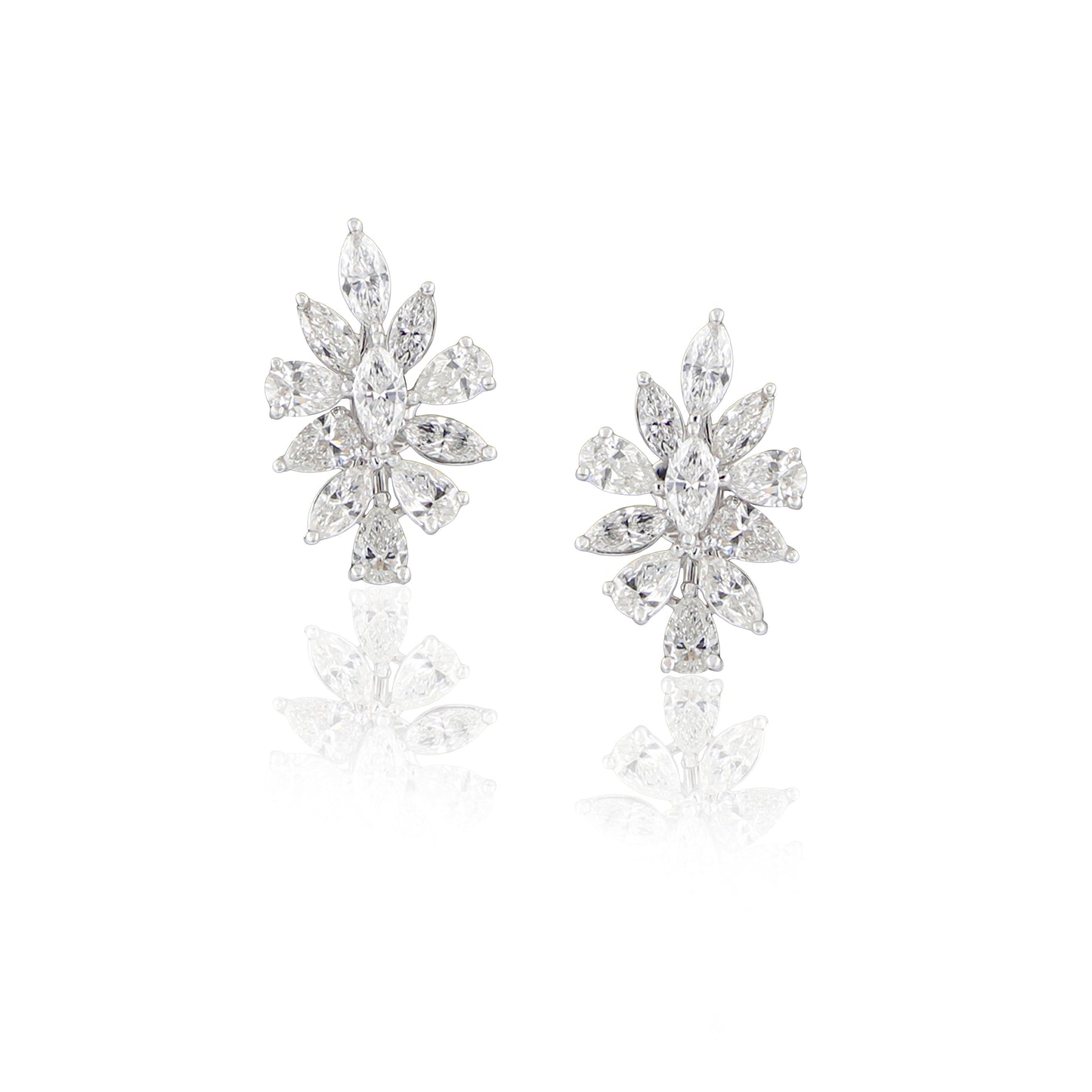 Marquise & Pear Diamond Drop Earrings