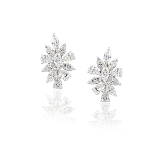 Marquise & Pear Diamond Drop Earrings