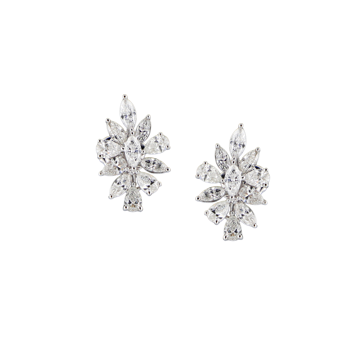 Marquise & Pear Diamond Drop Earrings