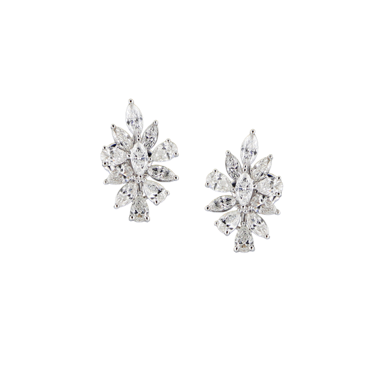 Marquise & Pear Diamond Drop Earrings