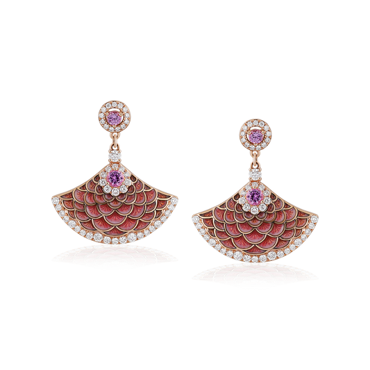 Diamond & Pink Sapphire Earrings