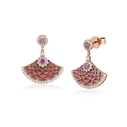 Diamond & Pink Sapphire Earrings