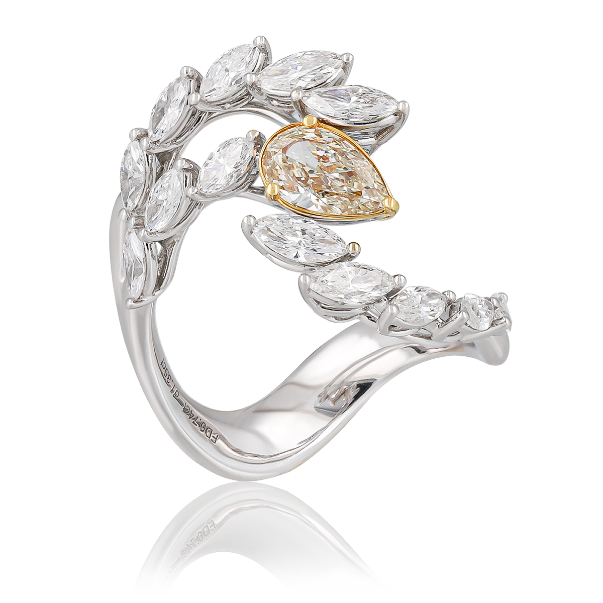 White & Yellow Diamond Ring