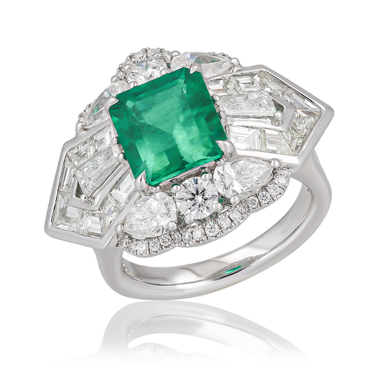 Diamond & Emerald Ring