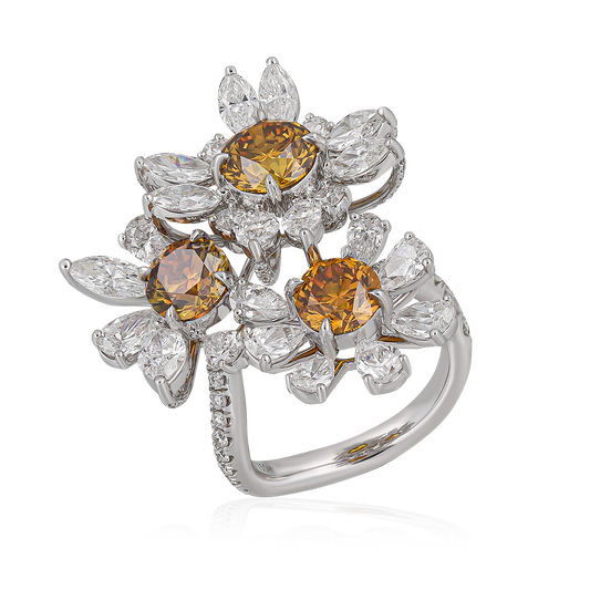 White & Yellow Diamond Ring