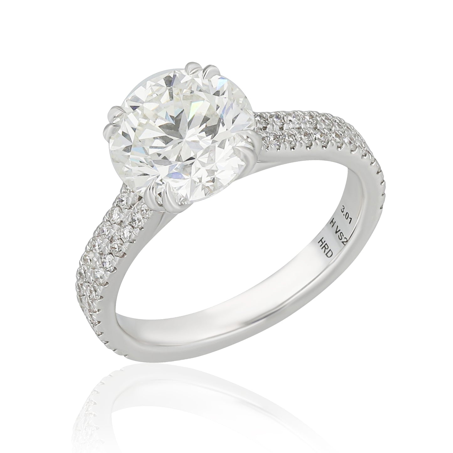 Round Brilliant Diamond Solitaire Ring — HRD Certified