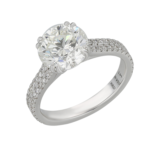 Round Brilliant Diamond Solitaire Ring — HRD Certified