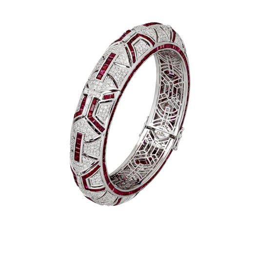 Ruby & Diamond Bangle — Black Diamond Detail – Al Anwaar Jewellers