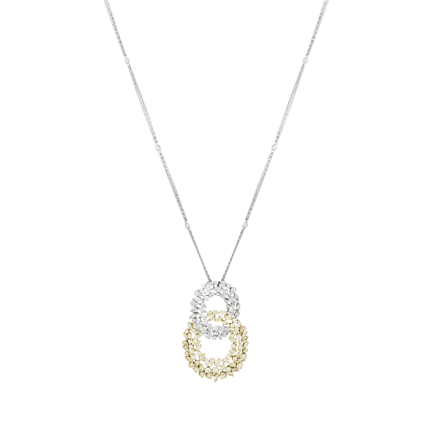 White & Yellow Diamond Necklace