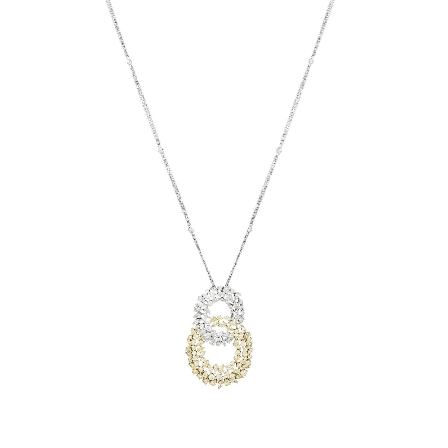 White & Yellow Diamond Necklace