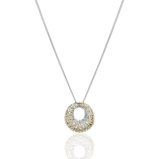 White & Yellow Diamond Pendant Necklace