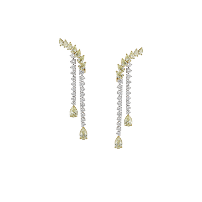 White & Yellow Diamond Half Set — Necklace & Earrings