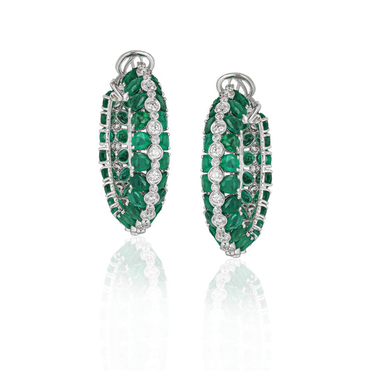 Emerald & Diamond Drop Earrings