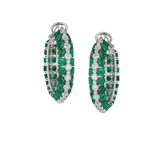 Emerald & Diamond Drop Earrings