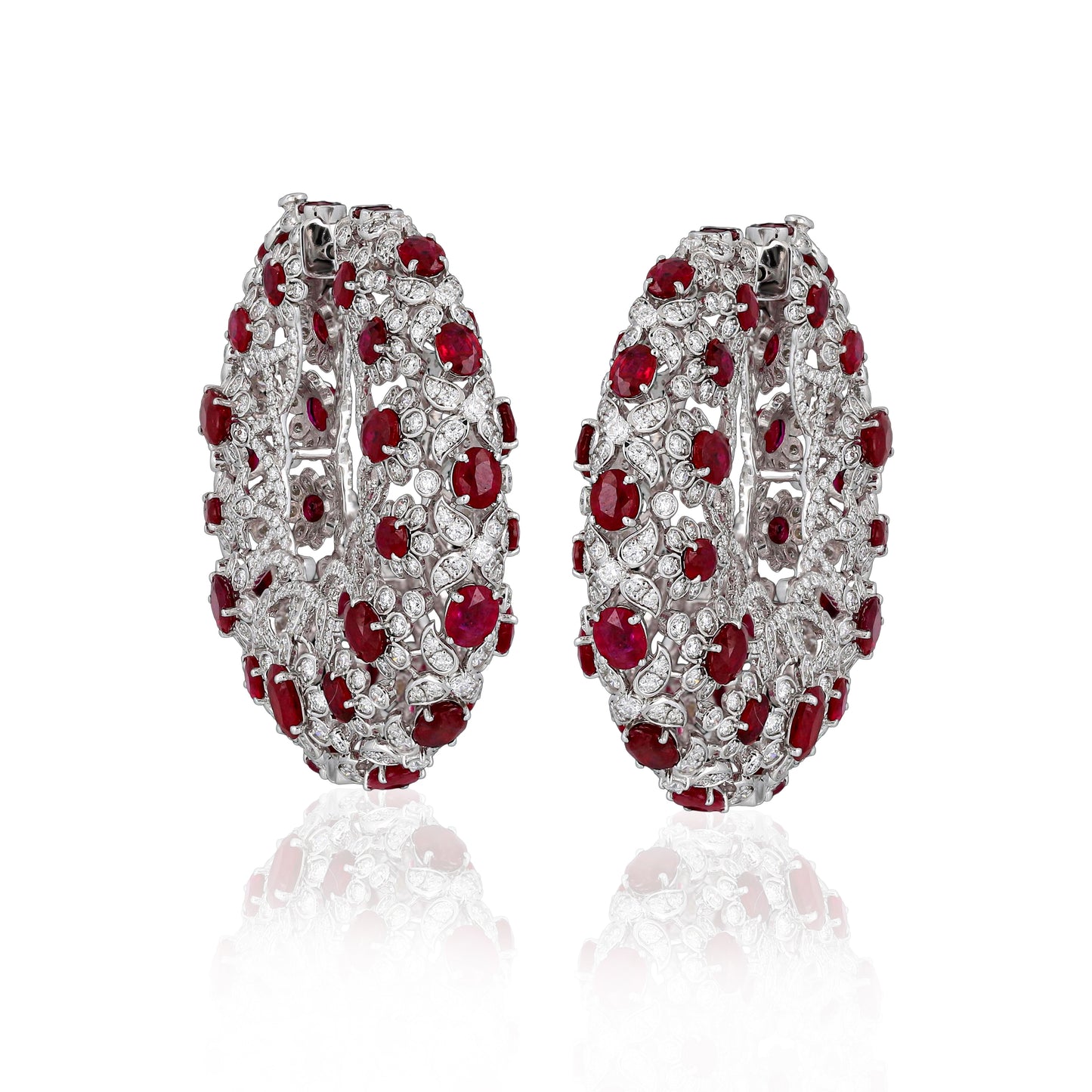 Ruby & Diamond Hoop Earrings