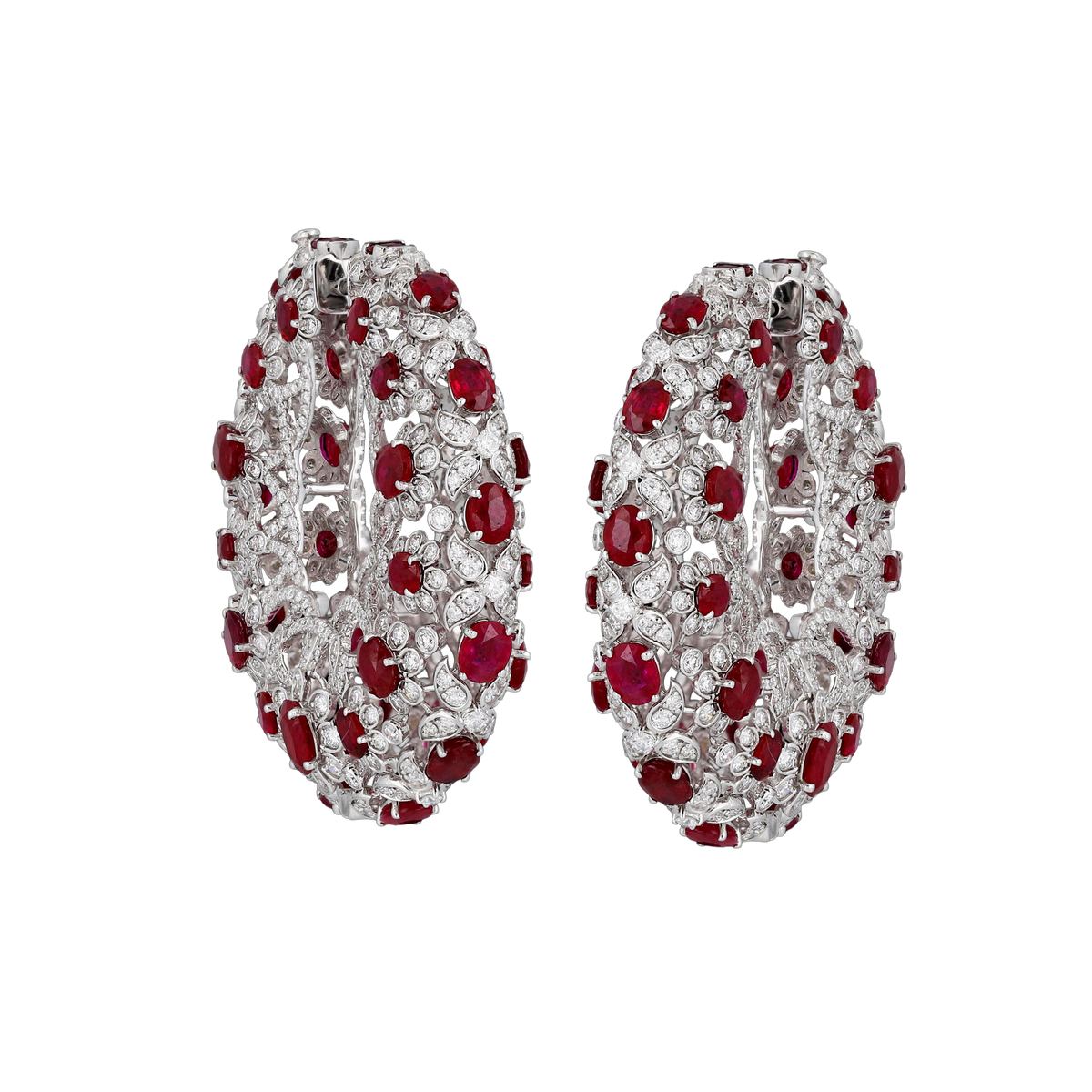 Ruby & Diamond Hoop Earrings