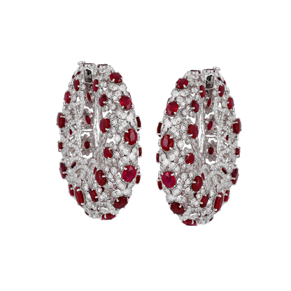 Ruby & Diamond Hoop Earrings