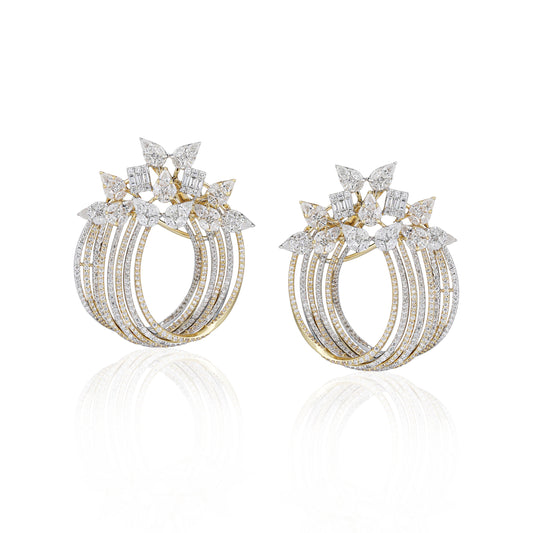 Multi-Cut Diamond Cluster Earrings