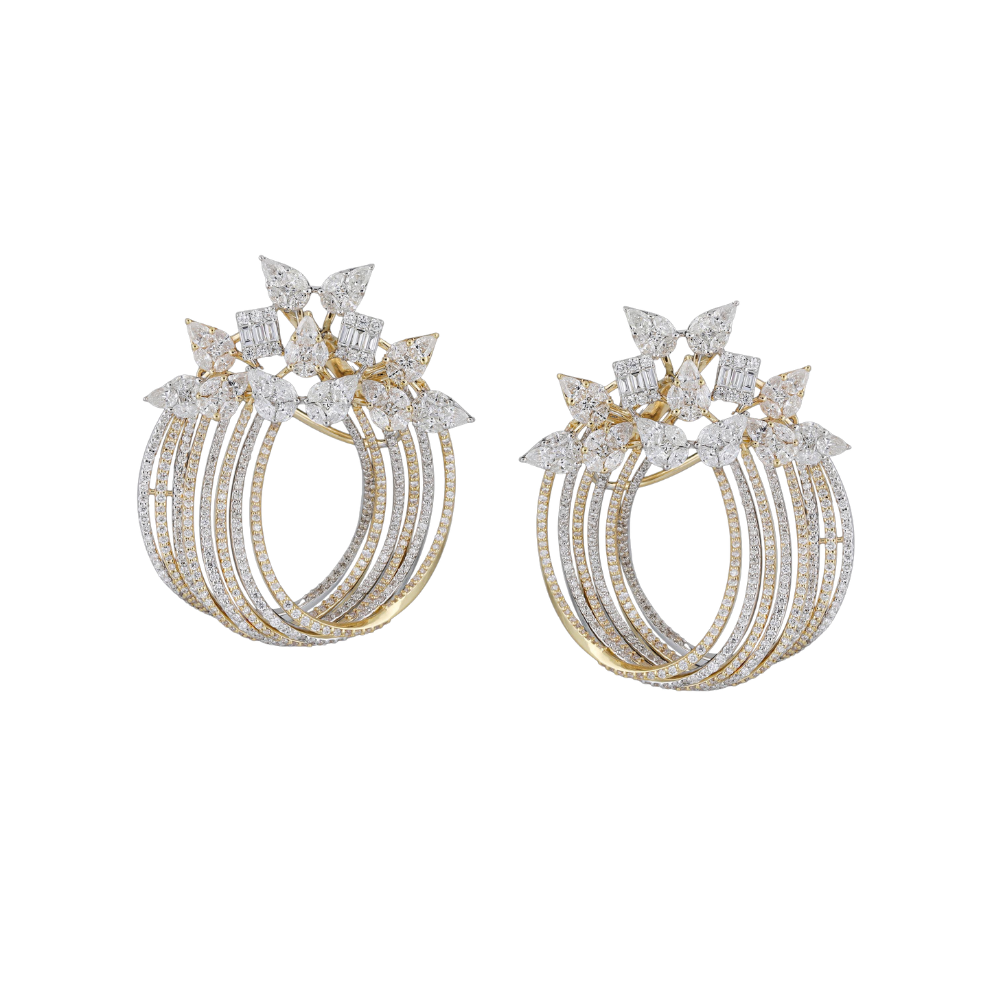 Multi-Cut Diamond Cluster Earrings