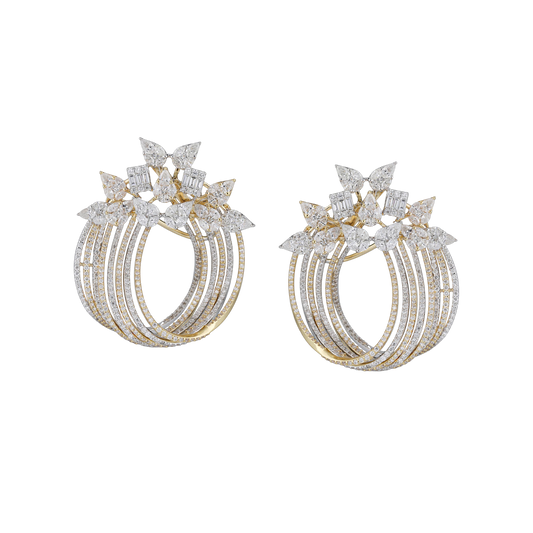 Multi-Cut Diamond Cluster Earrings