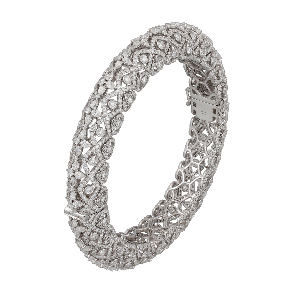 Diamond Bangle in White Gold