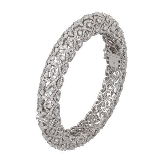 Diamond Bangle in White Gold – Al Anwaar Jewellers