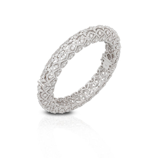 Diamond Bangle in White Gold