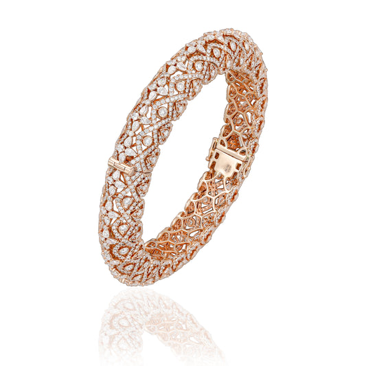 Diamond Bangle in Rose Gold