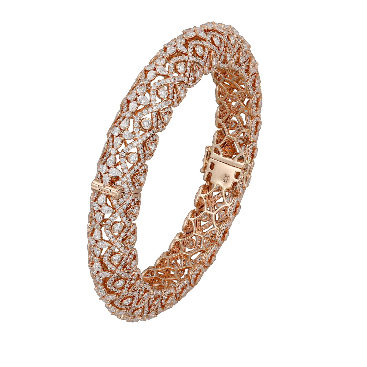 Diamond Bangle in Rose Gold
