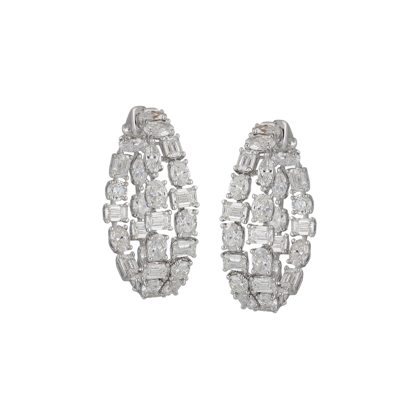 Broad Diamond Hoops