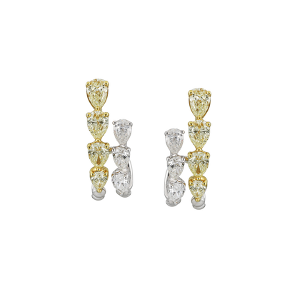 White & Yellow Pear Diamond Half Set