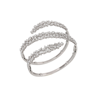 Floral Wrap Around Diamond Bangle