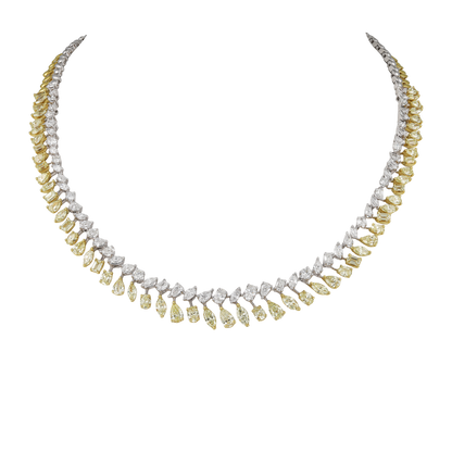 White & Yellow Diamond Statement Half Set