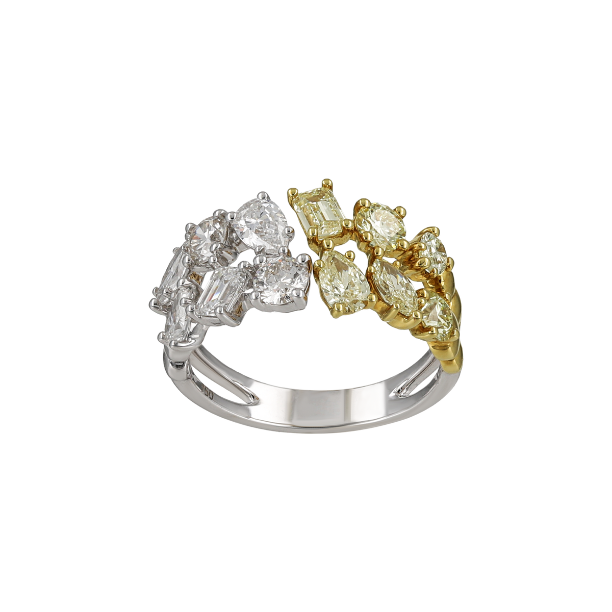 White & Yellow Diamond Statement Half Set