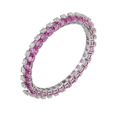Sapphire & Diamond Statement Bangle