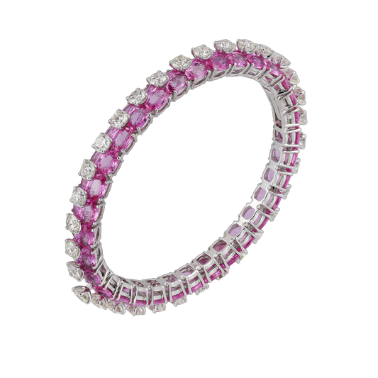 Sapphire & Diamond Statement Bangle