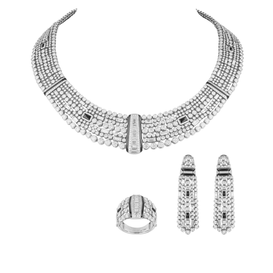 Diamond & Coloured Stone Half Set