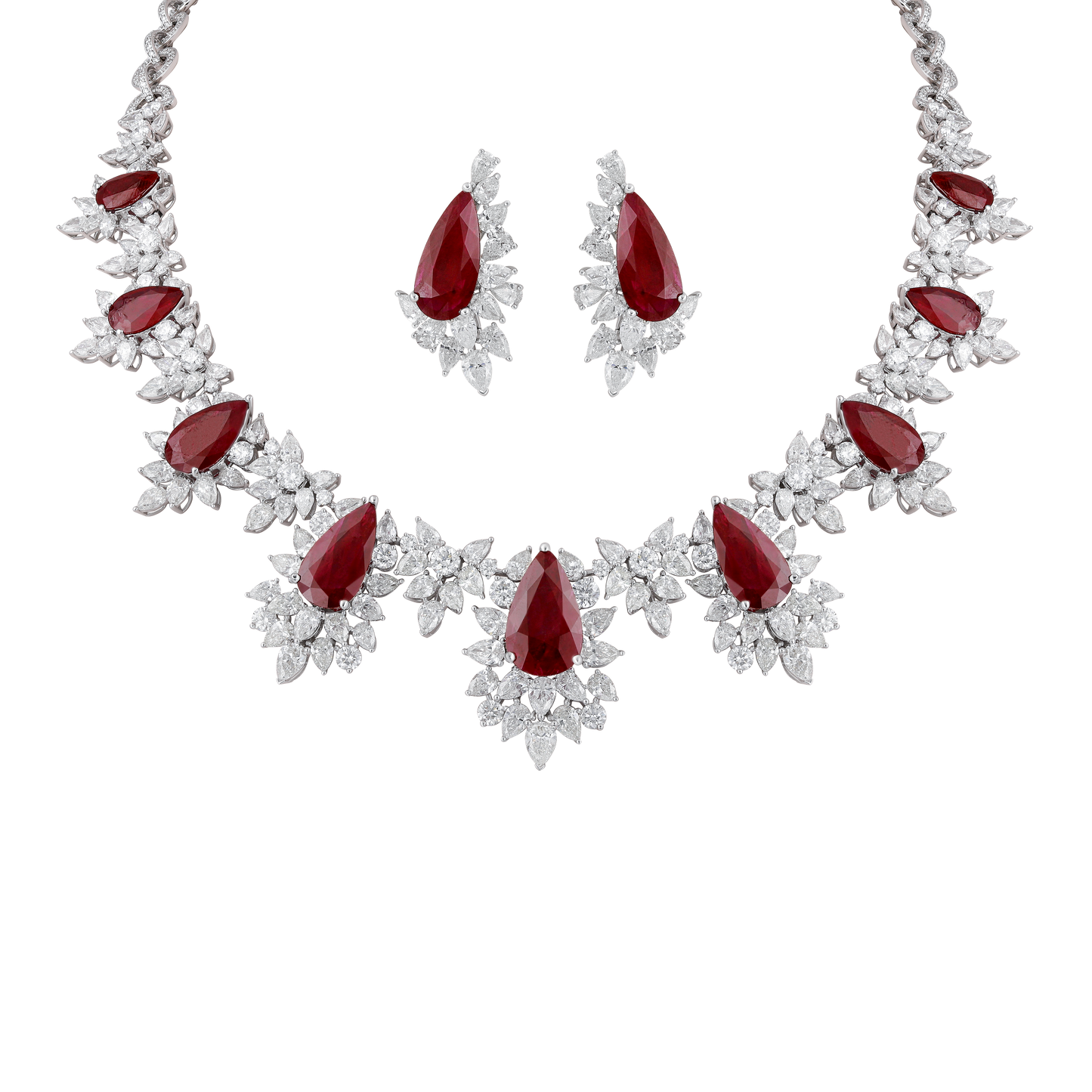 Diamond & Ruby Bridal Set