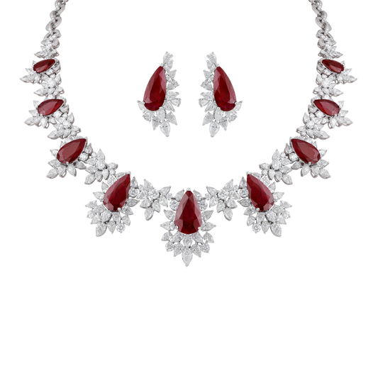 Diamond & Ruby Bridal Set