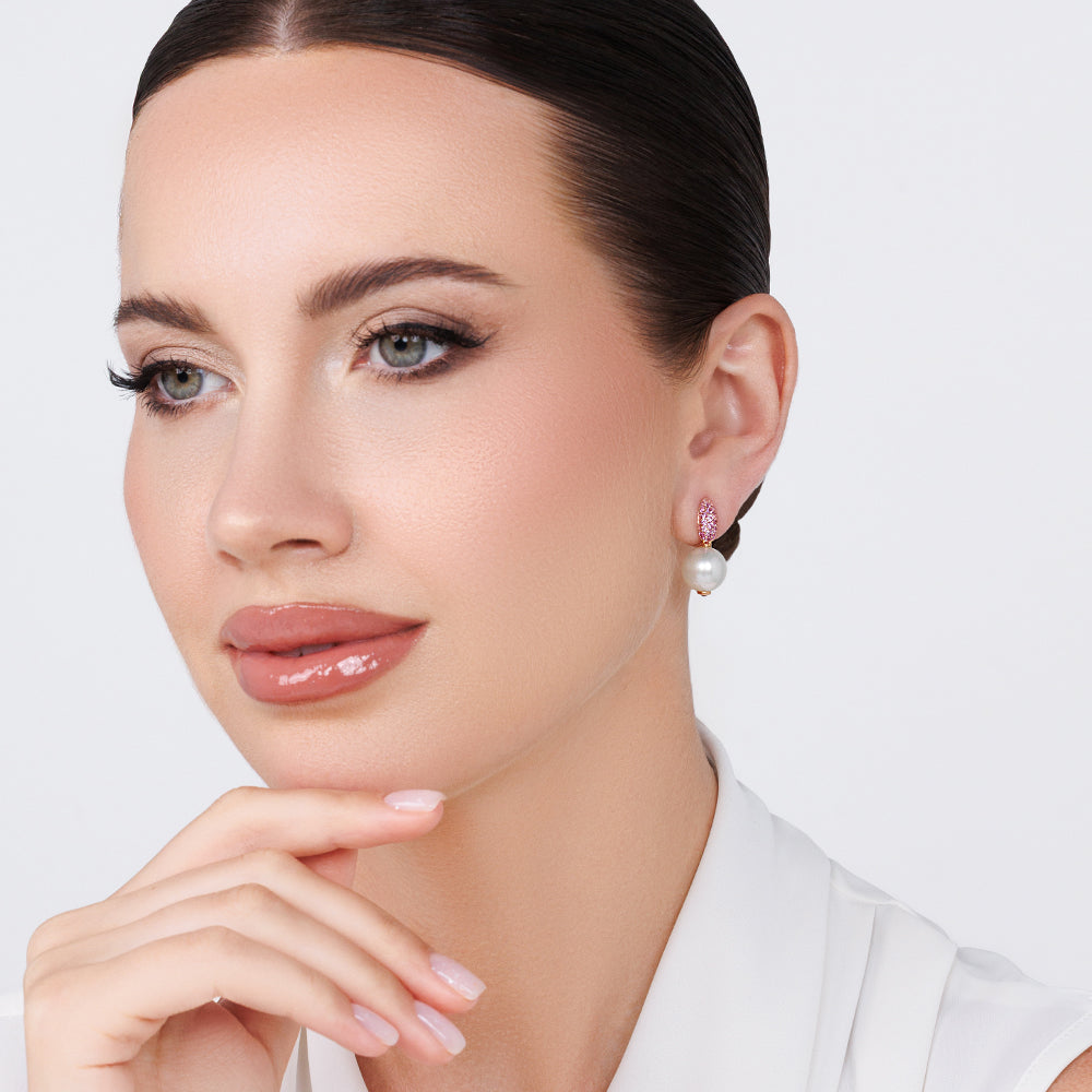 White Pearl Earrings