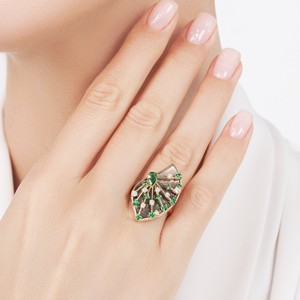 Diamond Leaf Ring