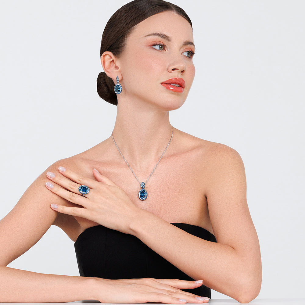 Blue Topaz & Sapphire Pendant