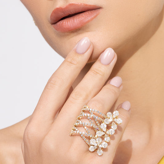 Diamond Tri Ring