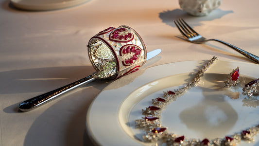 Pearl & Burmese Ruby Bangle